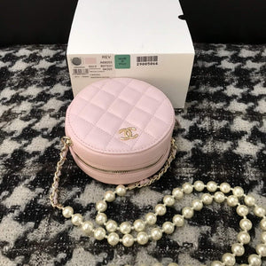 Chanel A68055 Chanel clutch with chain Round Bag Lambskin Pink - Default Title - View 1