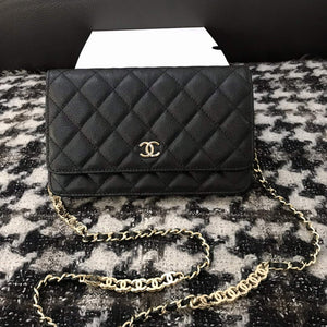 Chanel A68060 Wallet on Chain bag Grained Calfskin gold Black - Default Title - View 1