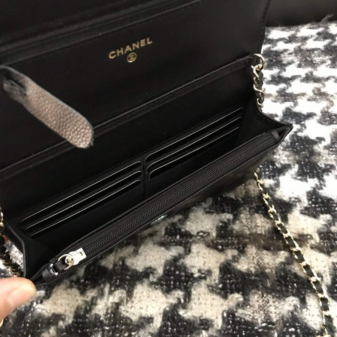 Chanel A68060 Wallet on Chain bag Grained Calfskin gold Black - Default Title - View 7