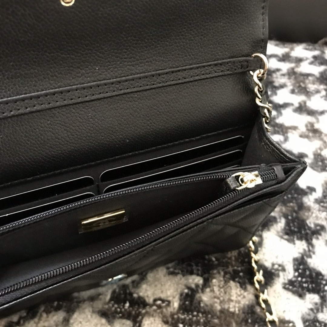 Chanel A68060 Wallet on Chain bag Grained Calfskin gold Black - Default Title - View 8
