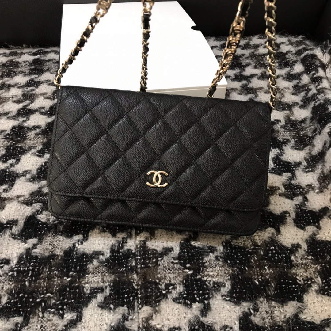 Chanel A68060 Wallet on Chain bag Grained Calfskin gold Black - Default Title - View 9