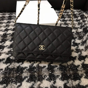 Chanel A68060 Wallet on Chain bag Grained Calfskin gold Black - Default Title - View 9