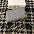 Chanel A68060 Wallet on Chain bag Grained Calfskin gold Grey - Default Title - View 1