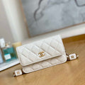 Chanel A68098 Mini Flap Bag Lambskin Onyx Small Square Stewardess Bag White - Default Title - View 1
