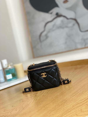 Chanel A68101 Small Vanity With Chain Lambskin Black - Default Title - View 1