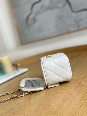 Chanel A68101 Small Vanity With Chain Lambskin White - Default Title - View 8