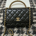 Chanel A68113 Woc Wallet on Chain With Handle Black Shiny Crumpled Calfskin - Default Title - View 1