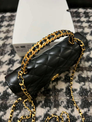 Chanel A68113 Woc Wallet on Chain With Handle Black Shiny Crumpled Calfskin - Default Title - View 2