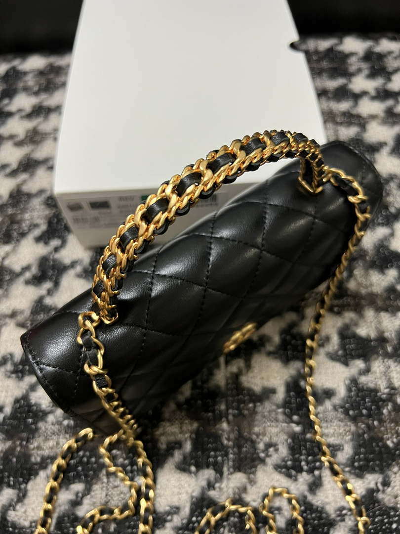 Chanel A68113 Woc Wallet on Chain With Handle Black Shiny Crumpled Calfskin - Default Title - View 2