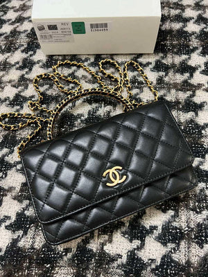 Chanel A68113 Woc Wallet on Chain With Handle Black Shiny Crumpled Calfskin - Default Title - View 5