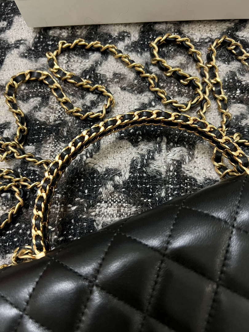 Chanel A68113 Woc Wallet on Chain With Handle Black Shiny Crumpled Calfskin - Default Title - View 6