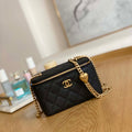 Chanel A68130  Vanity with chain Grained Calfskin Gold Black - Default Title - View 1