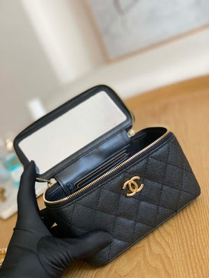 Chanel A68130  Vanity with chain Grained Calfskin Gold Black - Default Title - View 8