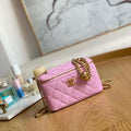 Chanel A68130  Vanity with chain Grained Calfskin Gold Pink - Default Title - View 1