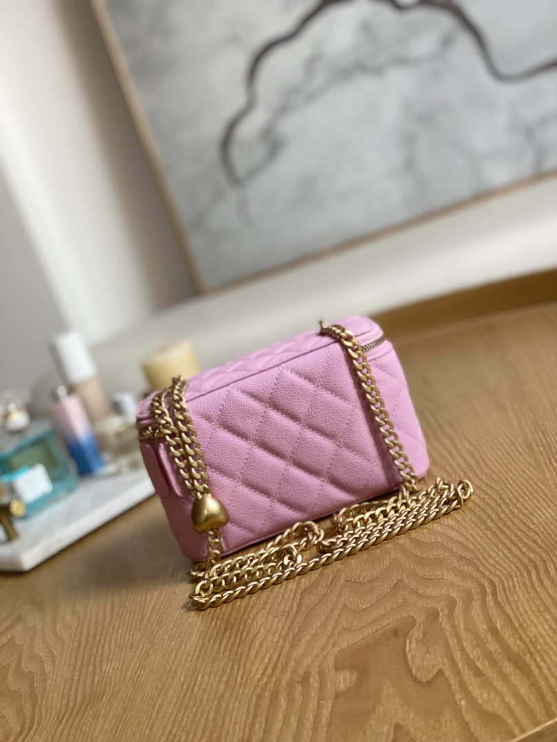 Chanel A68130  Vanity with chain Grained Calfskin Gold Pink - Default Title - View 2
