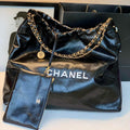 Chanel A68200 Large Chain Shopping Bag Black White - Default Title - View 1