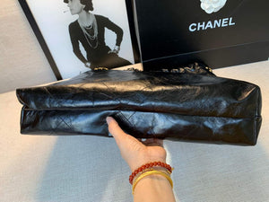 Chanel A68200 Large Chain Shopping Bag Black White - Default Title - View 5
