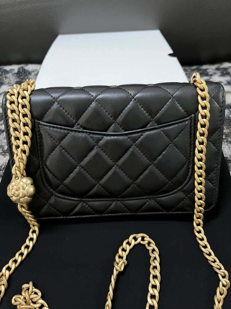 Chanel A68341 Flap Classic Bag Woc Camellia Lambskin Black - Default Title - View 2