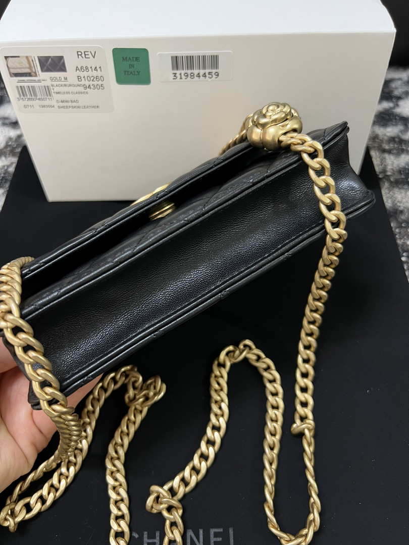 Chanel A68341 Flap Classic Bag Woc Camellia Lambskin Black - Default Title - View 5