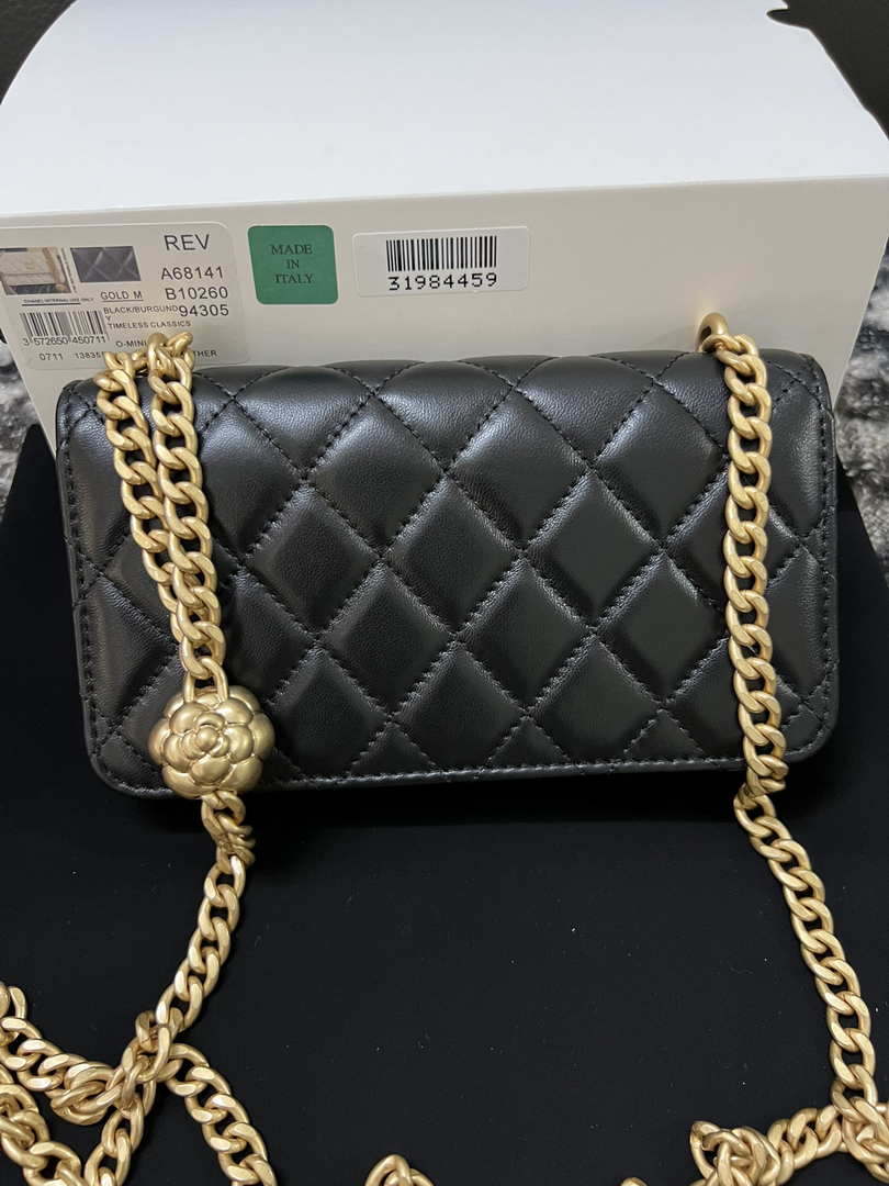 Chanel A68341 Flap Classic Bag Woc Camellia Lambskin Black - Default Title - View 6