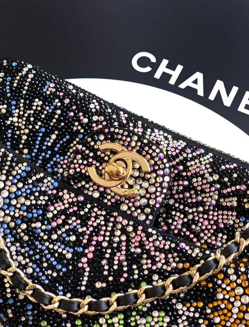 Chanel A69900 20CM Mini Flap Bag 25B Black diamonds