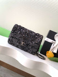 Chanel A69900 24K Mini Flap White tube beads sequins CF AS1116