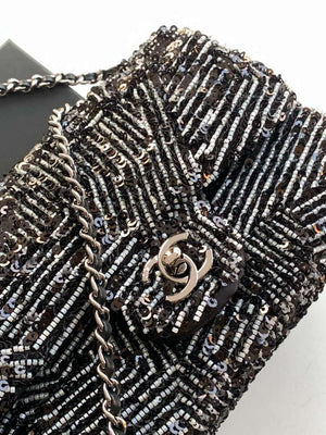 Chanel A69900 24K Mini Flap White tube beads sequins CF AS1116 - Default Title - View 5