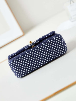 Chanel A69900 24P Mini Flap Blue Fabric Printed with white raindrops AS1116 - Default Title - View 6