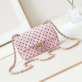 Chanel A69900 24P Mini Flap Pink Fabric Printed with white raindrops AS1116 - Default Title - View 1