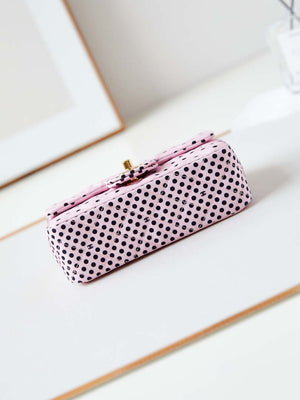 Chanel A69900 24P Mini Flap Pink Fabric Printed with white raindrops AS1116 - Default Title - View 5