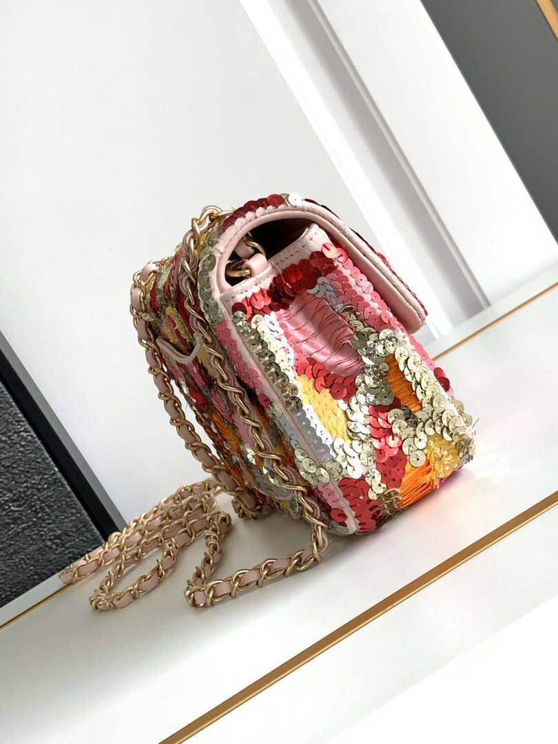 Chanel A69900 24P Mini Flap Pink Limited Edition Beaded Bags - Default Title - View 2