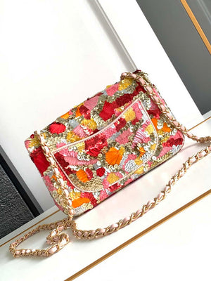 Chanel A69900 24P Mini Flap Pink Limited Edition Beaded Bags - Default Title - View 3