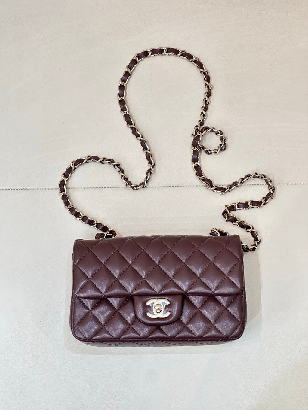 Chanel A69900 25B Mini Flap bag AS1116 20cm Dark Red