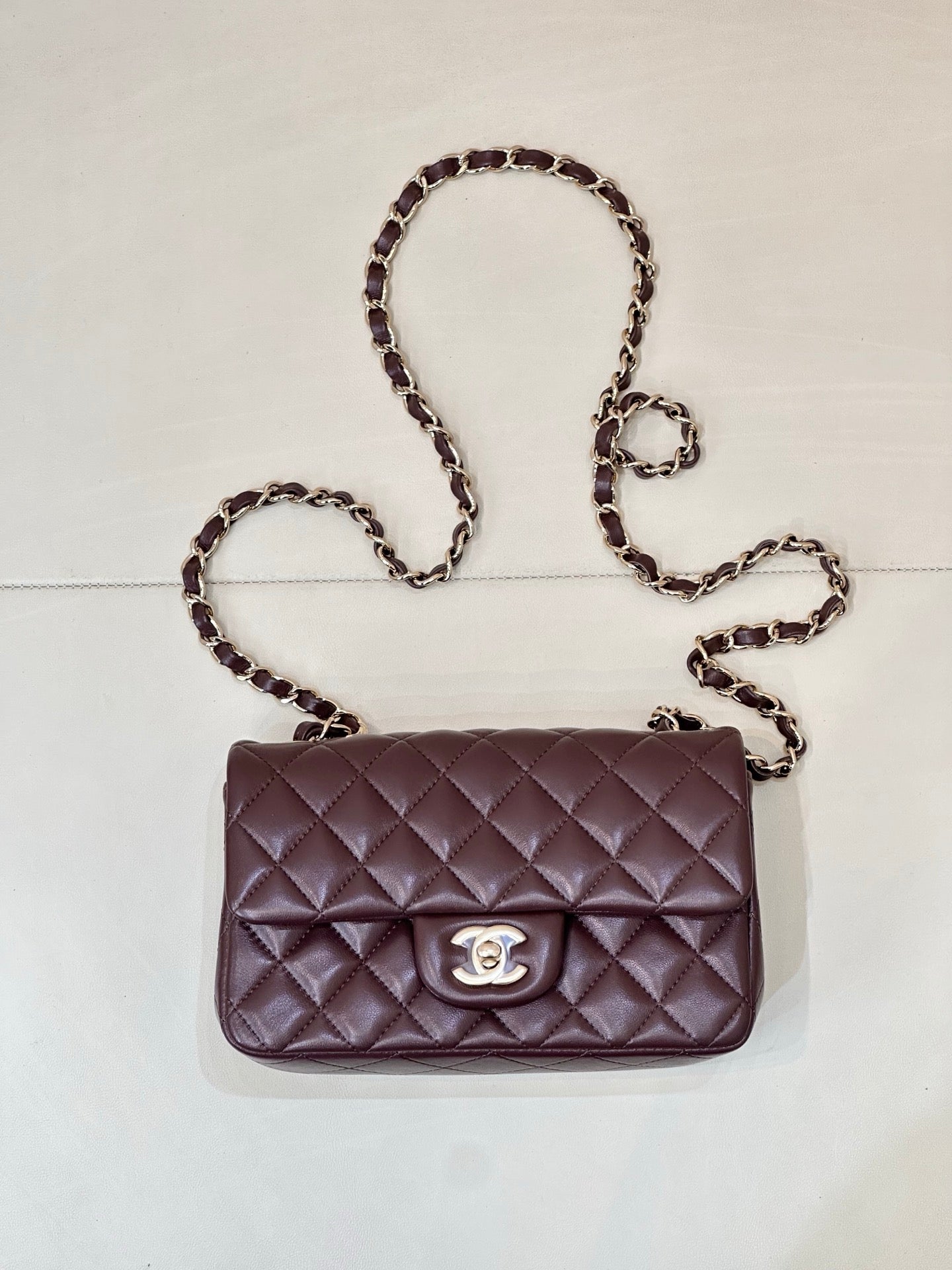 Chanel A69900 25B Mini Flap bag AS1116 20cm Dark Red