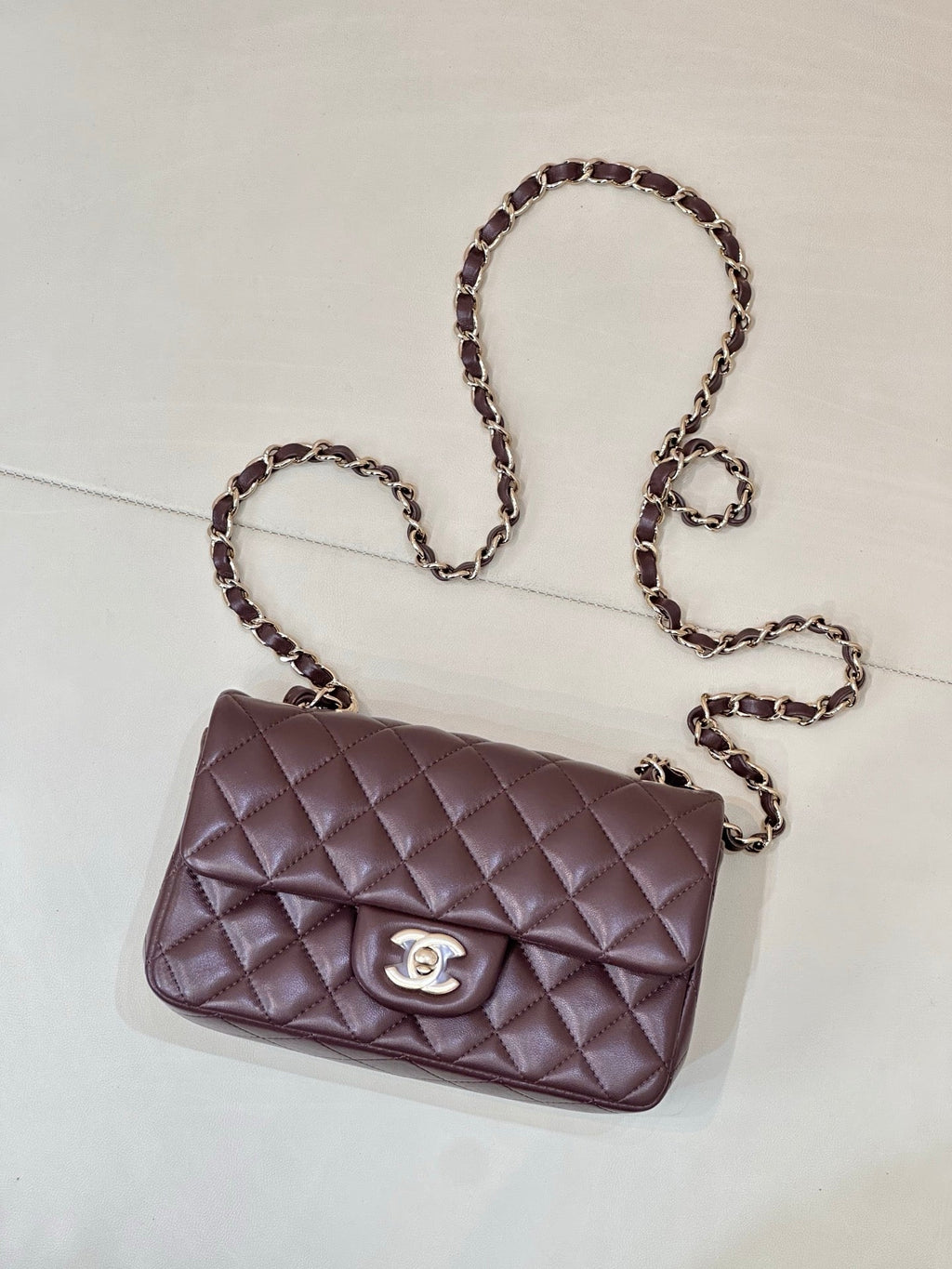 Chanel A69900 25B Mini Flap bag AS1116 20cm Dark Red