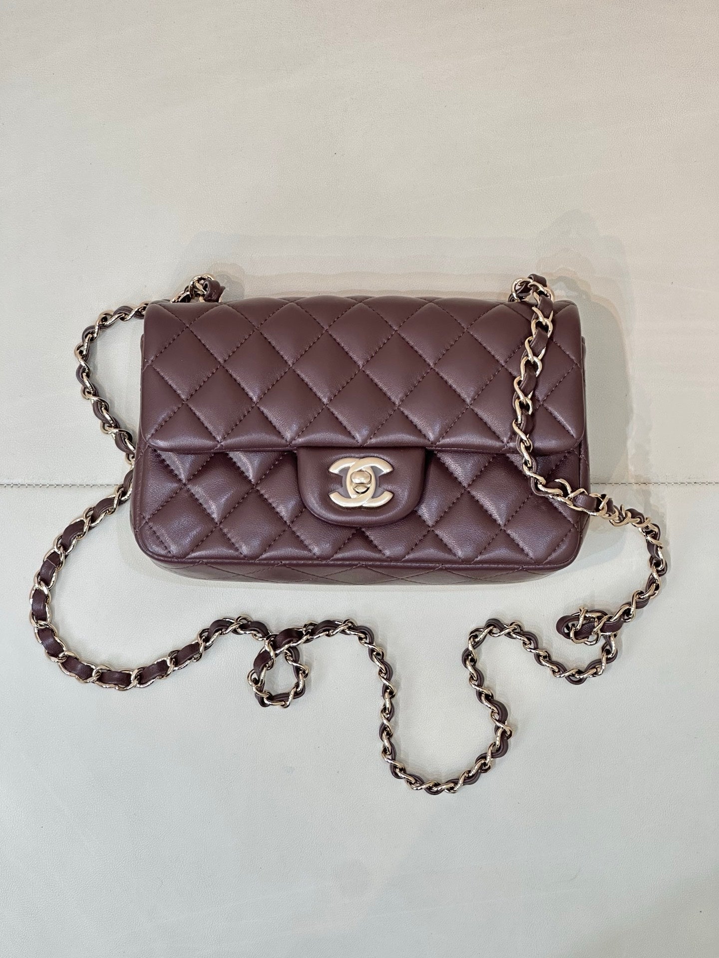 Chanel A69900 25B Mini Flap bag AS1116 20cm Dark Red
