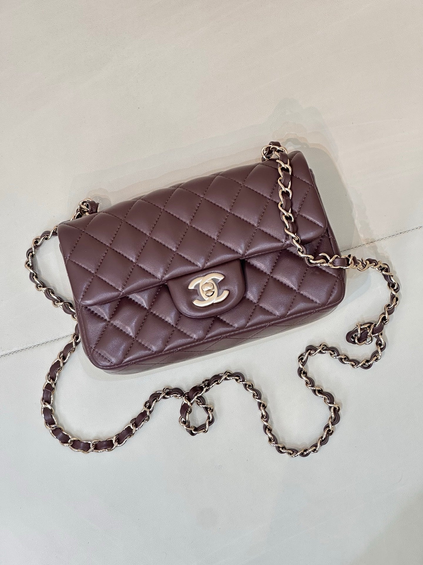 Chanel A69900 25B Mini Flap bag AS1116 20cm Dark Red