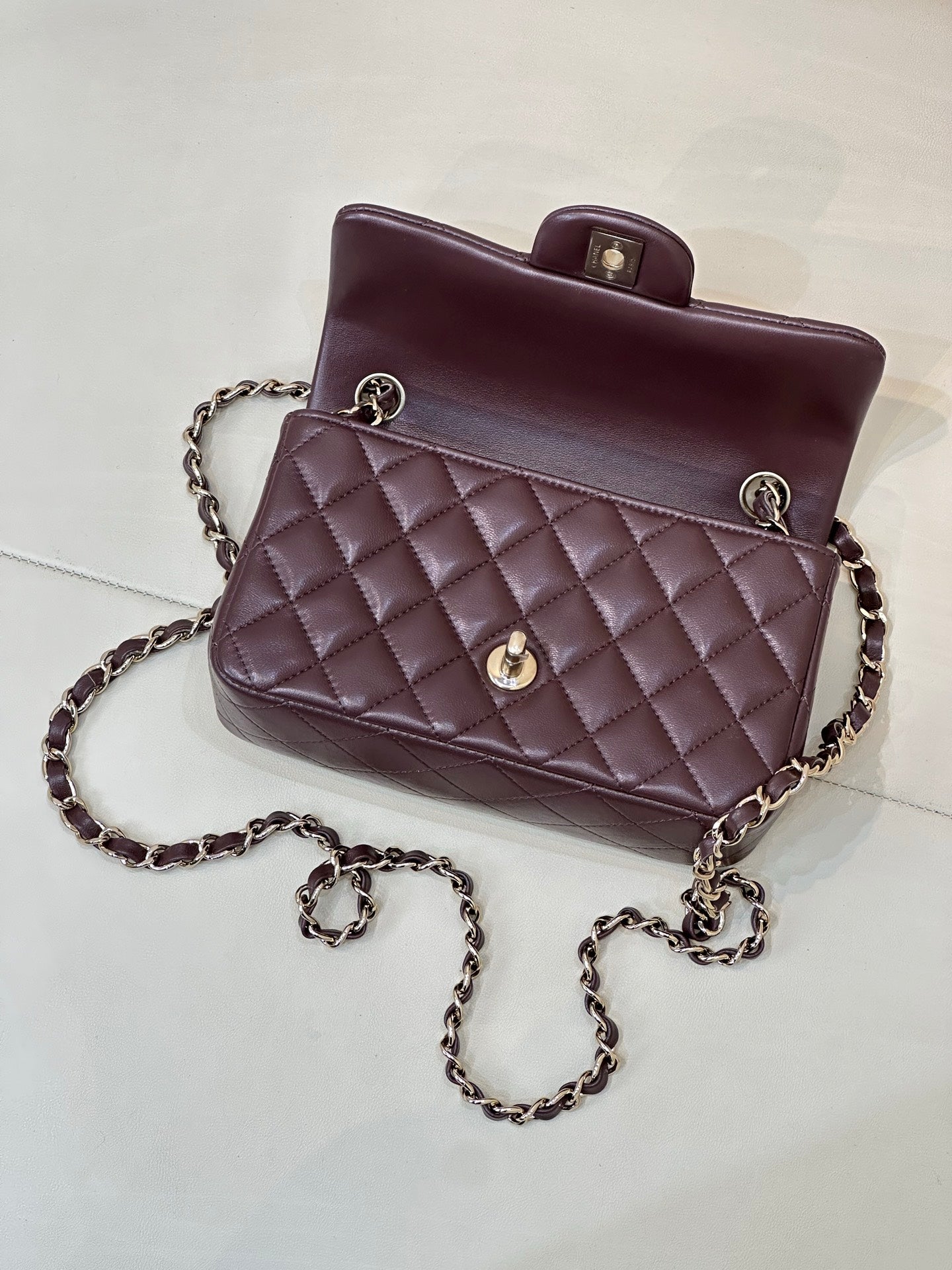 Chanel A69900 25B Mini Flap bag AS1116 20cm Dark Red