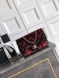 Chanel A69900 25B Mini Flap bag AS1116 Dense sequins Black Wine red