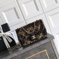 Chanel A69900 25B Mini Flap bag AS1116 Dense sequins golden betel