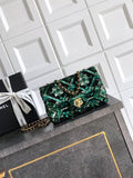 Chanel A69900 25B Mini Flap bag AS1116 Dense sequins Green