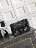 Chanel A69900 25B Mini Flap bag AS1116 Dense sequins with silver luster