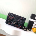 Chanel A69900 25c Mini Flap Black Fabric Printed  AS1116 Black - Default Title - View 1