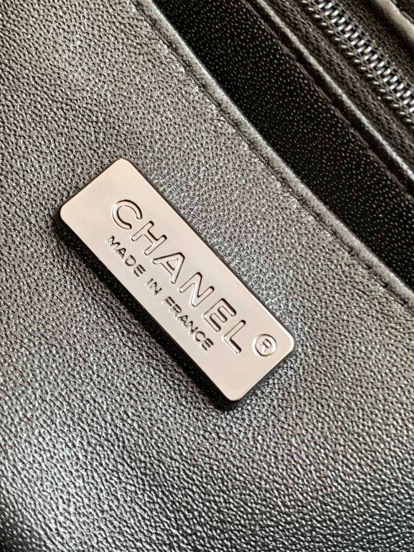Chanel A69900 25c Mini Flap Black Fabric Printed  AS1116 Black - Default Title - View 9