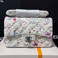 Chanel A69900 25C Mini Flap Fabric Printed  AS1116 White - Default Title - View 1