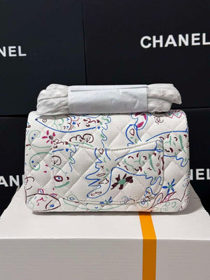 Chanel A69900 25C Mini Flap Fabric Printed  AS1116 White - Default Title - View 3