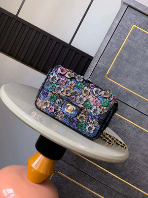 Chanel A69900 25C Mini Flap Handbag High-end handmade embroidery Sequined - Default Title - View 1