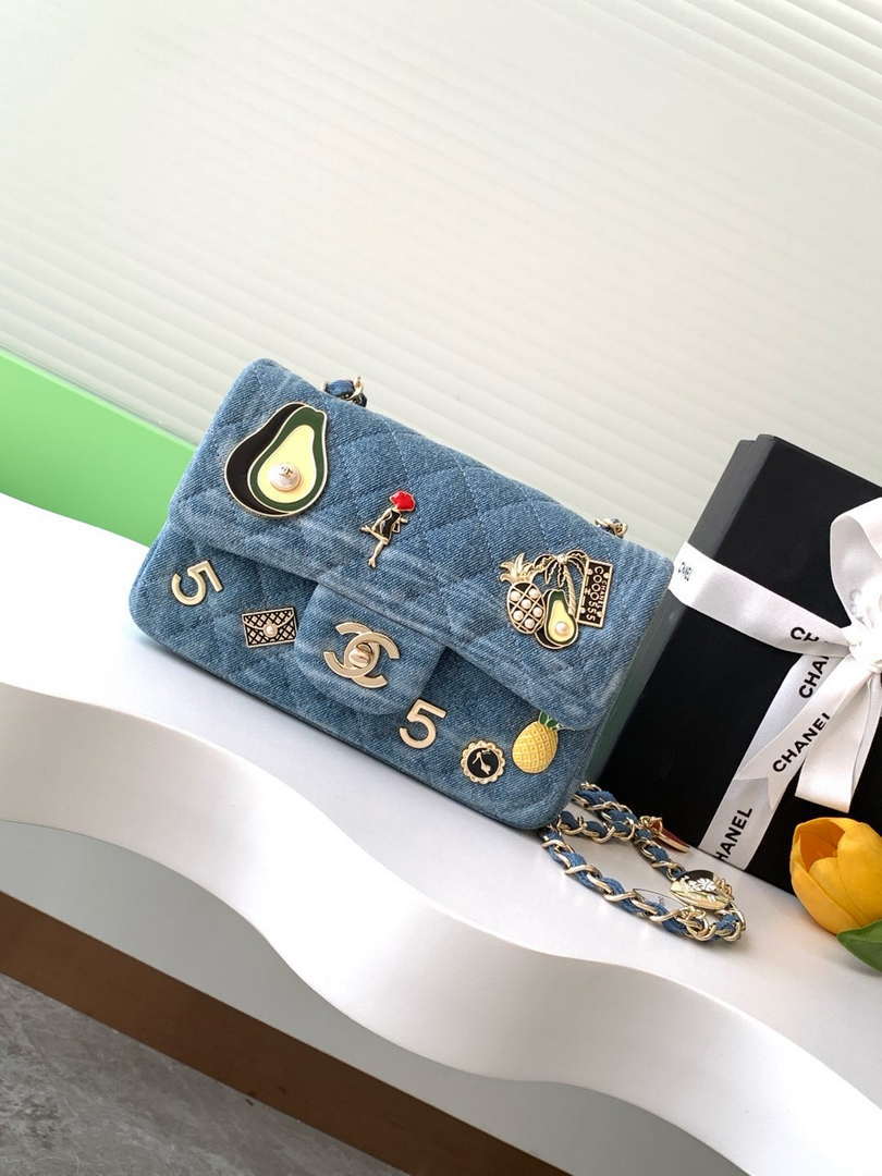 Chanel A69900 25C Mini Flap Vintage denim AS1116 Blue