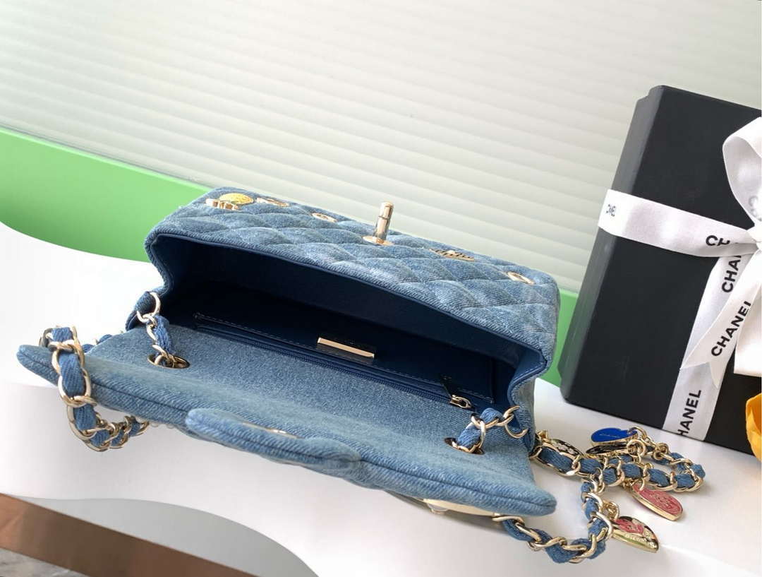 Chanel A69900 25C Mini Flap Vintage denim AS1116 Blue - Default Title - View 5