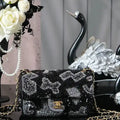 Chanel A69900 25P Mini Flap Sequin bag AS1116 Black